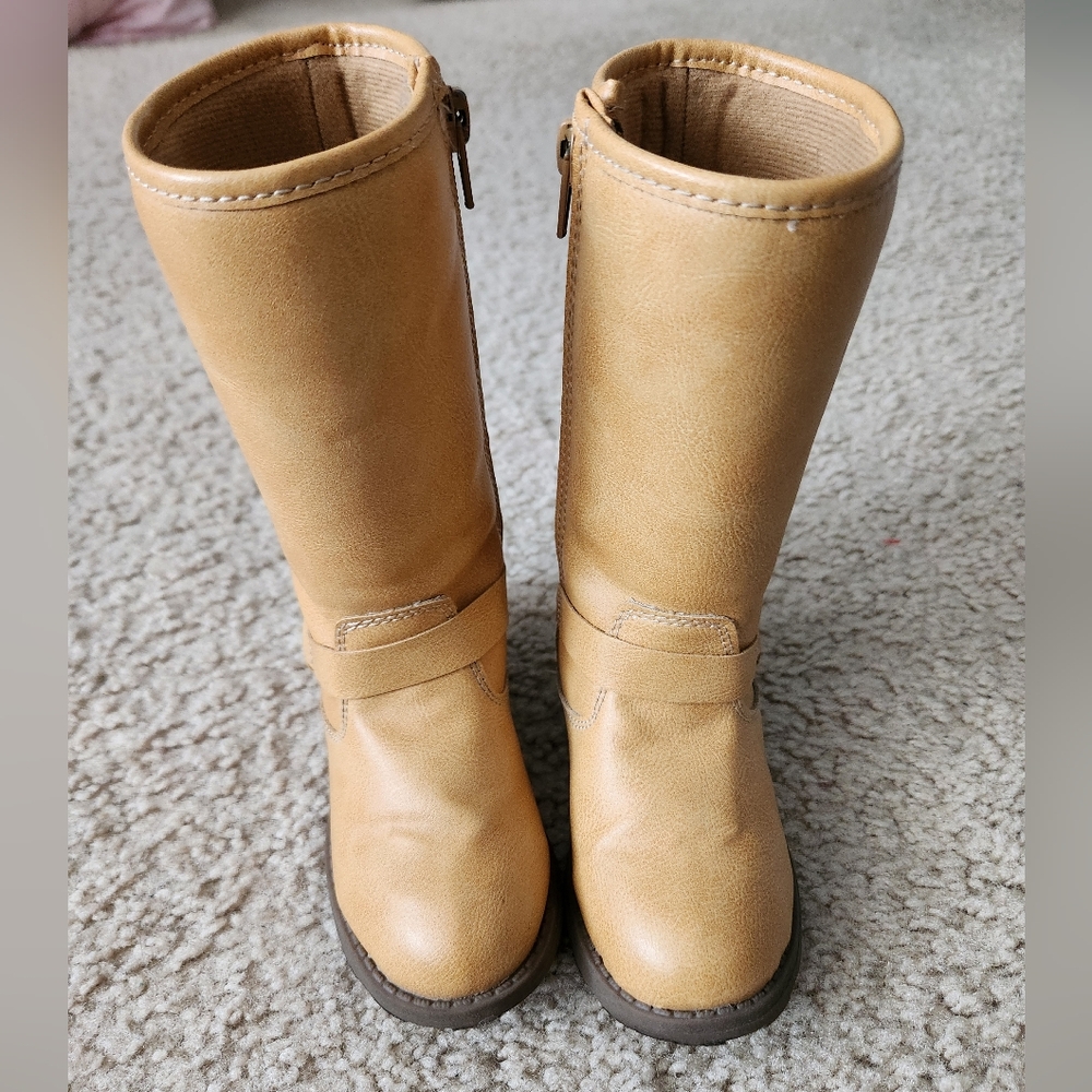 Carter's Tan Winter Rain Boots Mid-Calf Leather